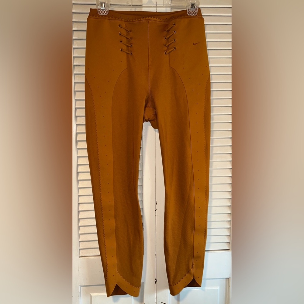 Nike Dri-Fit Burnt Sienna Orange Cowgirl Training Yoga Sports Leggings Pants M - Picture 2 of 8